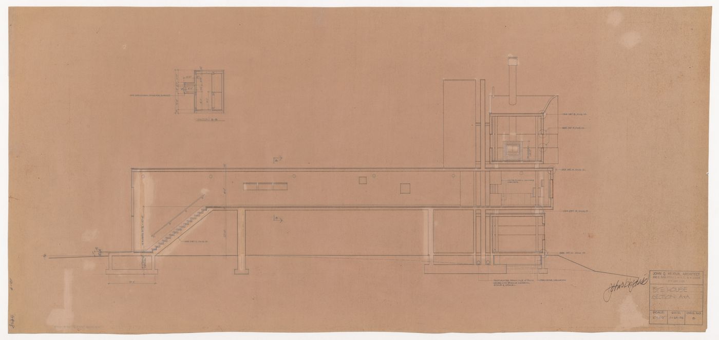 Section A-A with detail for Wall House 2 (Bye House)