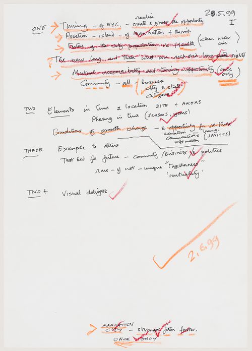 Notes related to a project by Cedric Price Architects the IFCCA Prize for the Design of Cities competition (document from the IFPRI project records)
