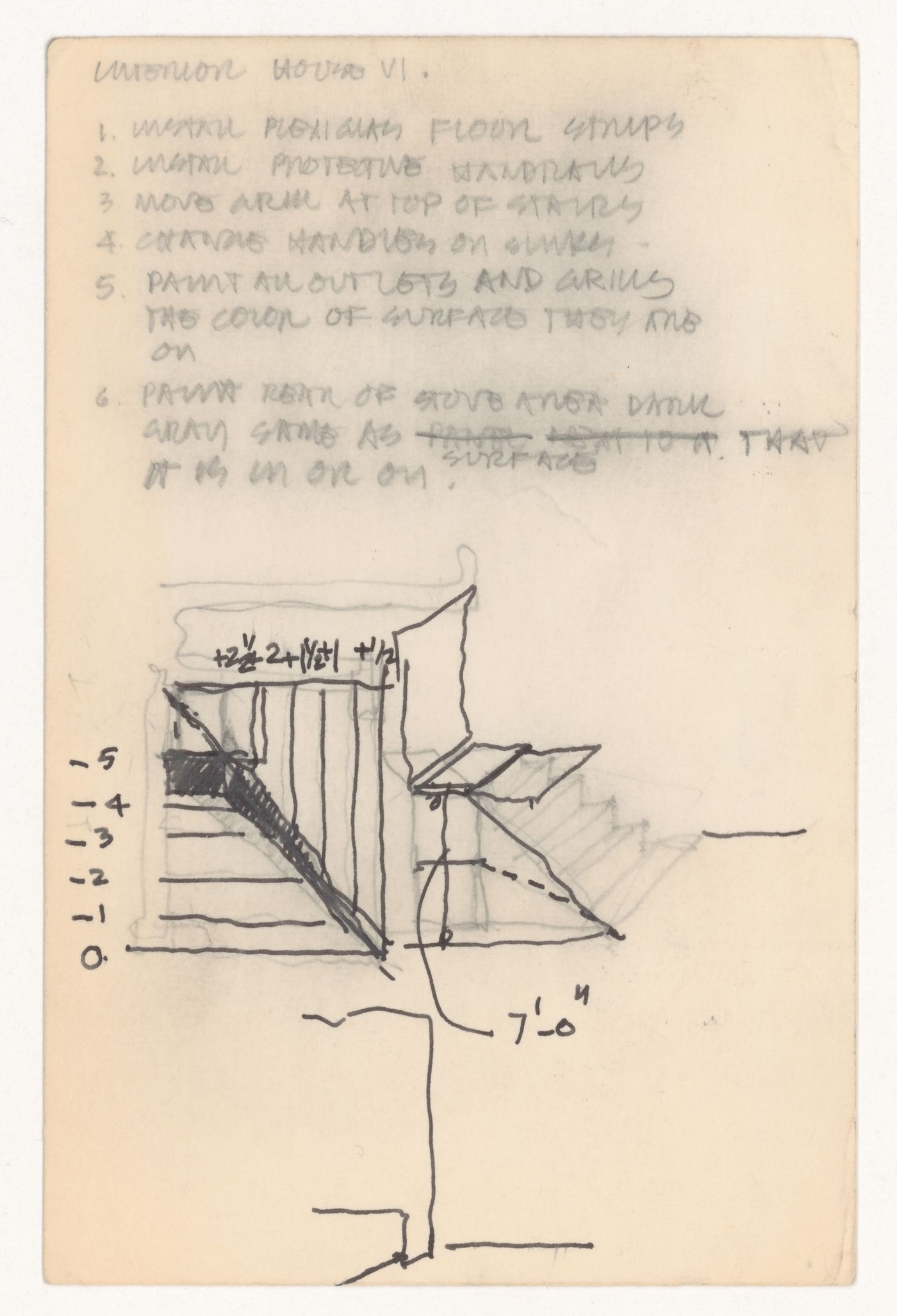 Notes and sketches for House VI, Cornwall, Connecticut