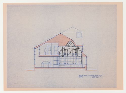 Section looking south for the Hanks-Paré Residence, Tuxedo Park, New York