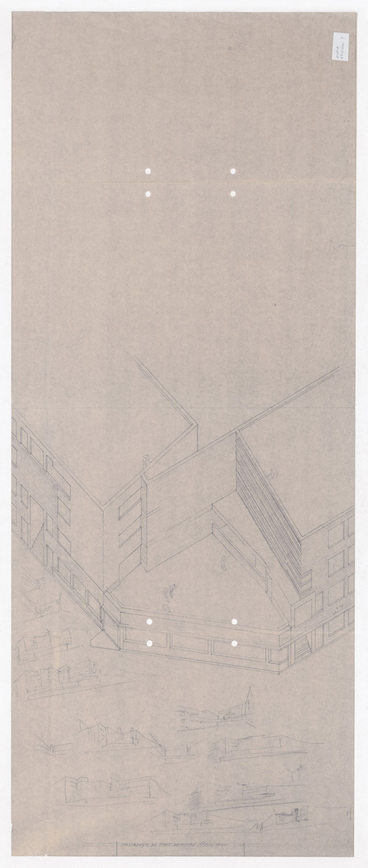 Sketch axonometric views for Punt en Komma, The Hague, the Netherlands