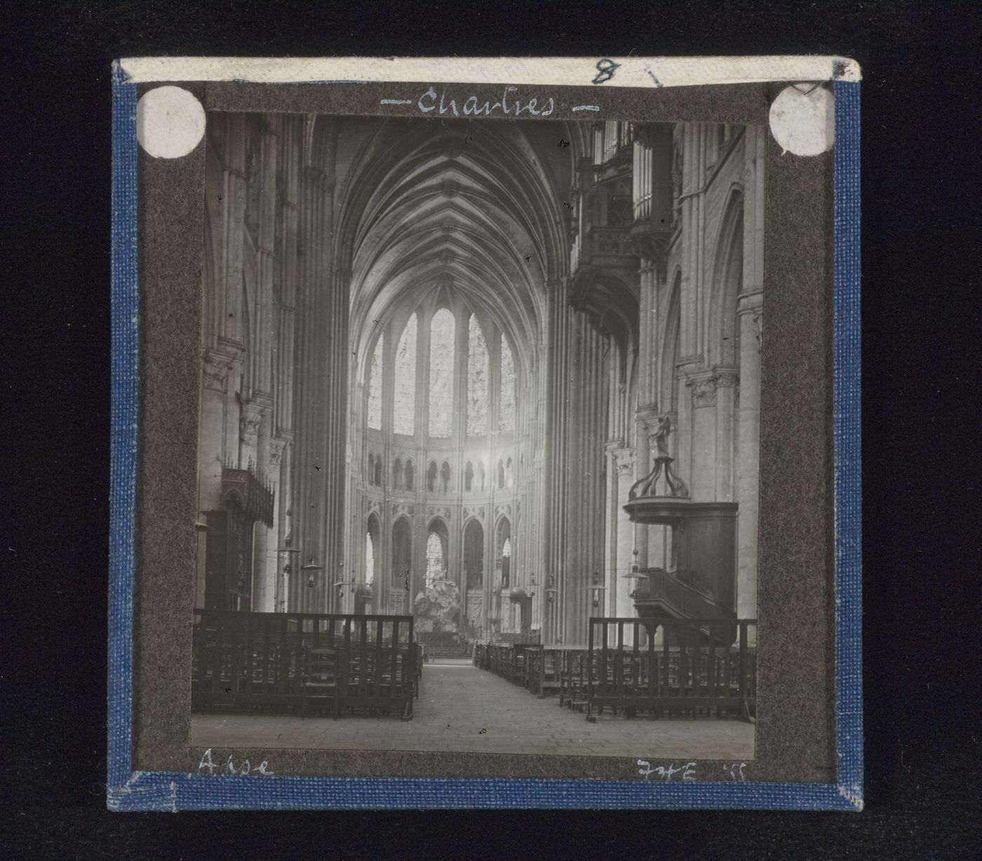 View of choir and apse of Cathédrale de Chartres to west, Chartres, Eure-et-Loir, France