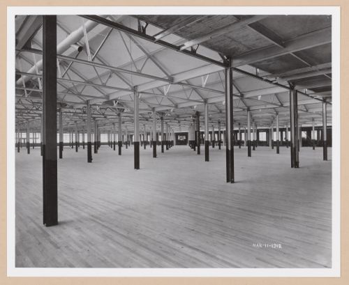 Interior view of the Assembly [?] Building showing columns, Continental Motor Car Corporation Assembly Plant, East Jefferson Avenue, Detroit, Michigan