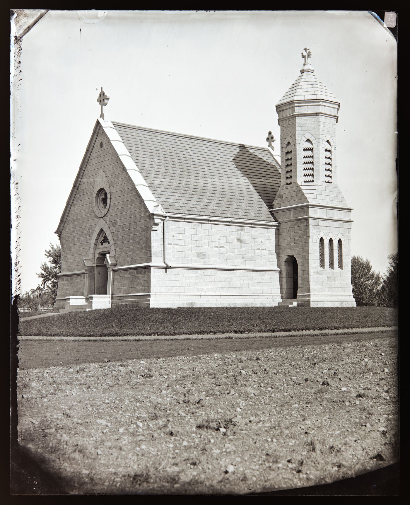 View of the Haight family mausoleum and cemetery at 370 Main Street, Goshen, New York, United States