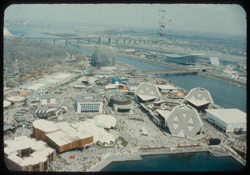 Partial view of the Île Sainte-Hélène site, Expo 67, Montréal, Québec