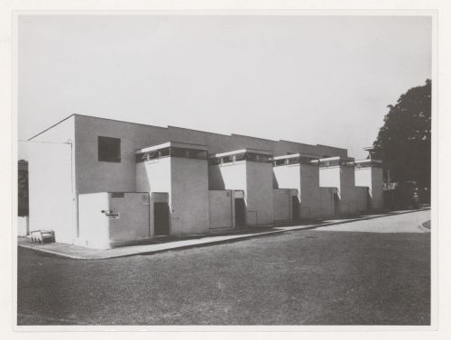 View of the principal façade of Houses 5, 6, 7, 8 and 9, Weissenhofsiedlung, Stuttgart, Germany