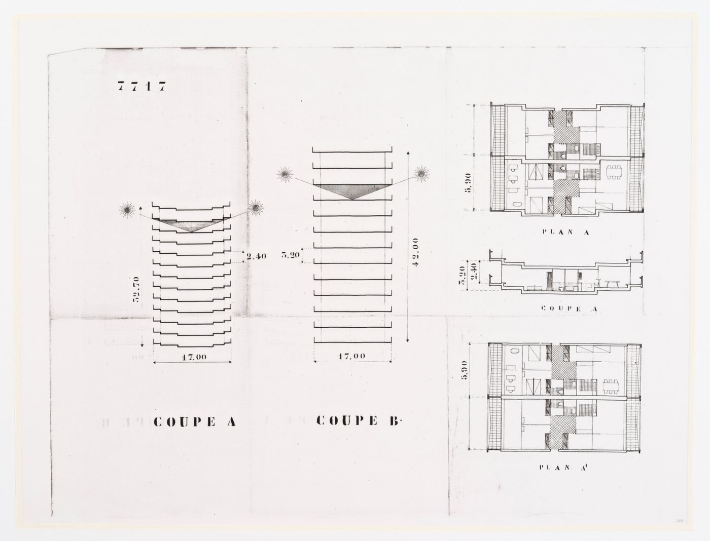 Sections and floor plans for Communal multi-storey dwellings in Europe