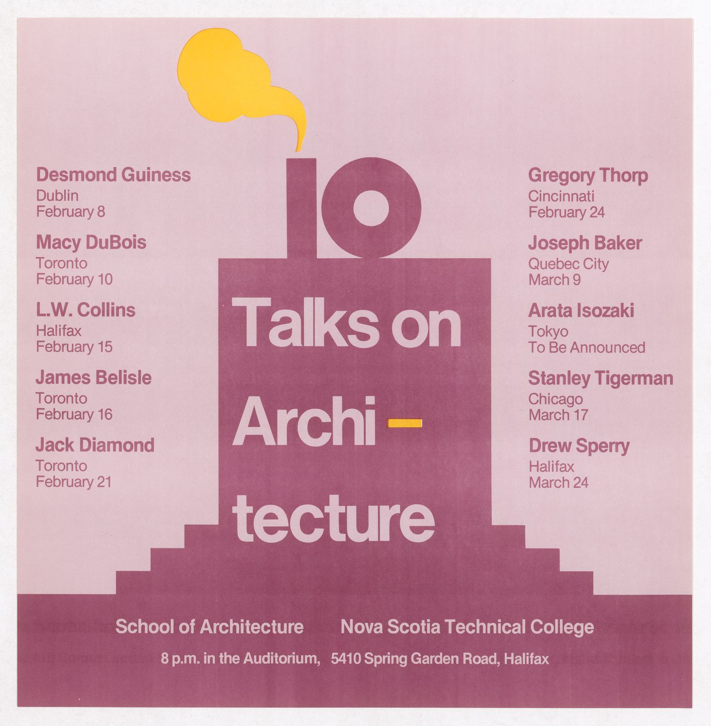 Poster for Technical University of Nova Scotia School of Architecture lecture series