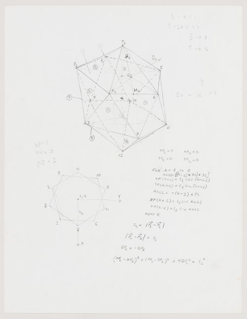 Mathematics for expanding icosahedron design shown in original U.S. patent 4,942,700