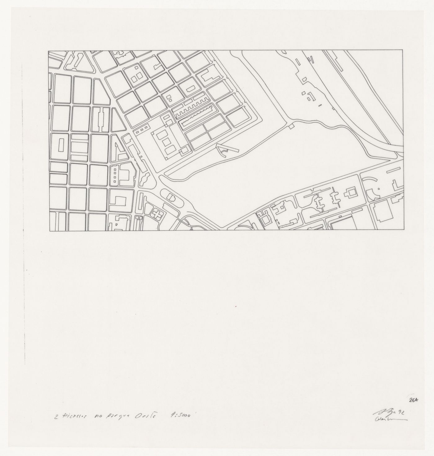 Site plan for Exposição Visiones para Madrid [Visions for Madrid exhibition], Madrid, Spain