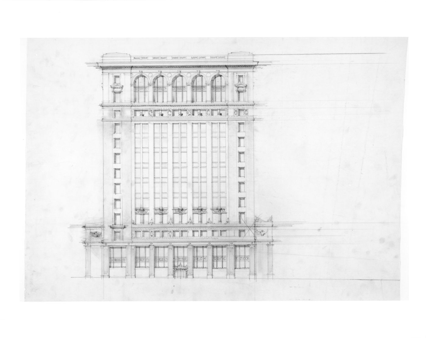 Eaton's Building, Toronto - Part building front elevation
