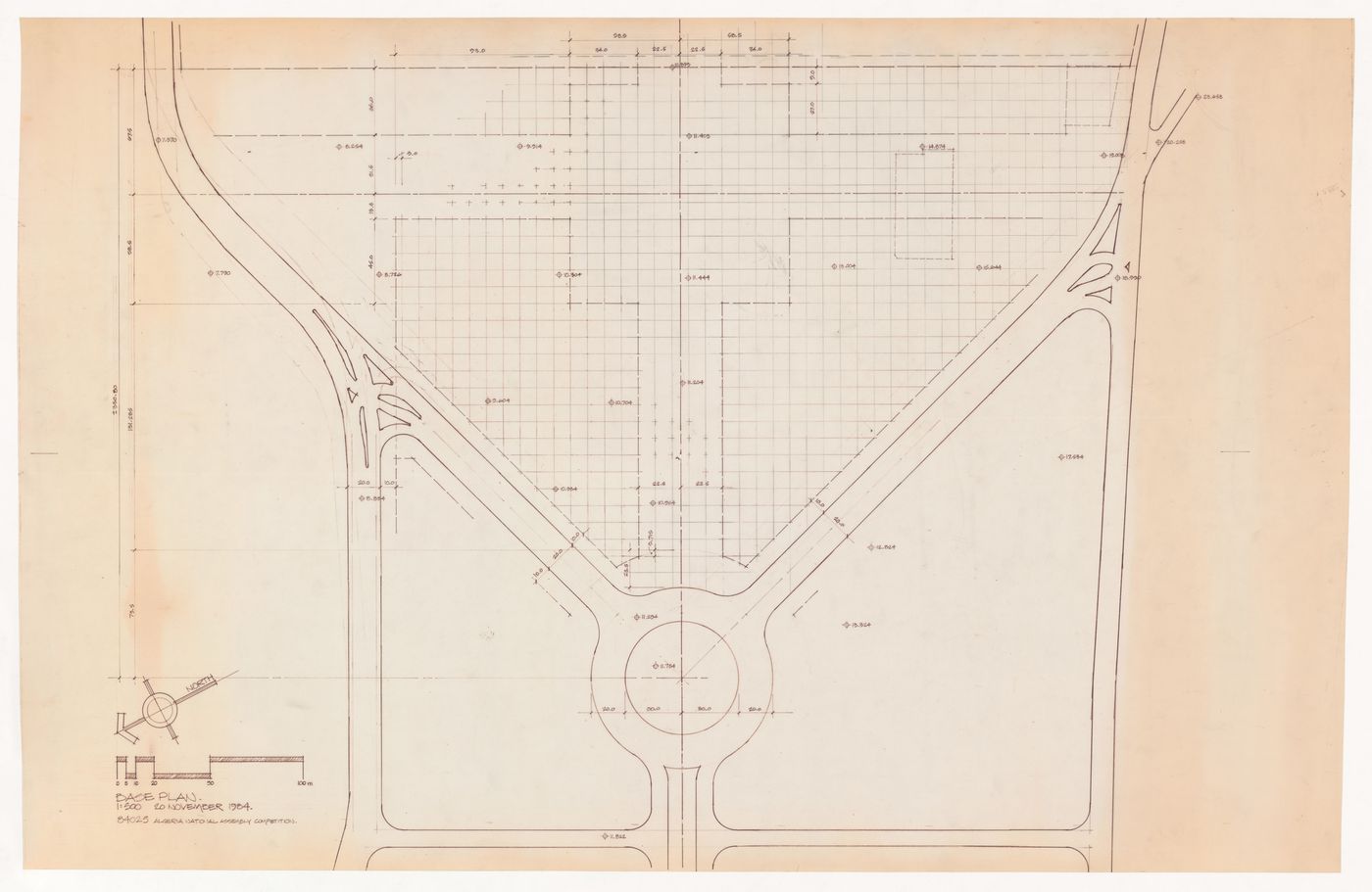 Site plan for Hamma Government Complex, Algiers, Algeria
