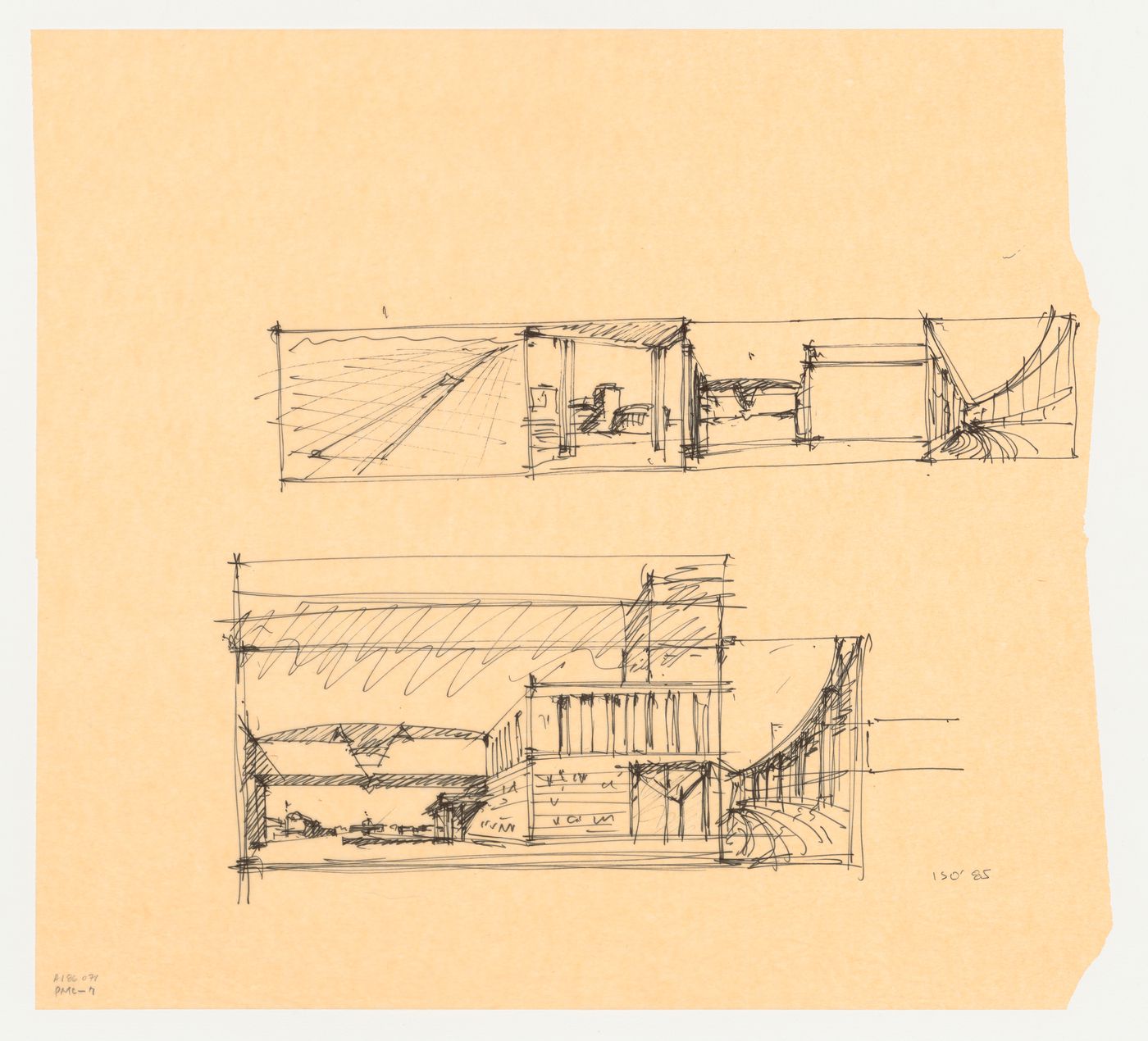 Perspective sketches for the Phoenix Municipal Government Center Competition