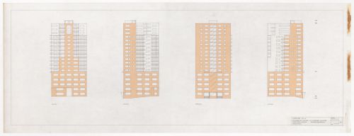 Elevations for Ceramique Terrein Blocos de habitação e escritórios, Maastrich, the Netherlands