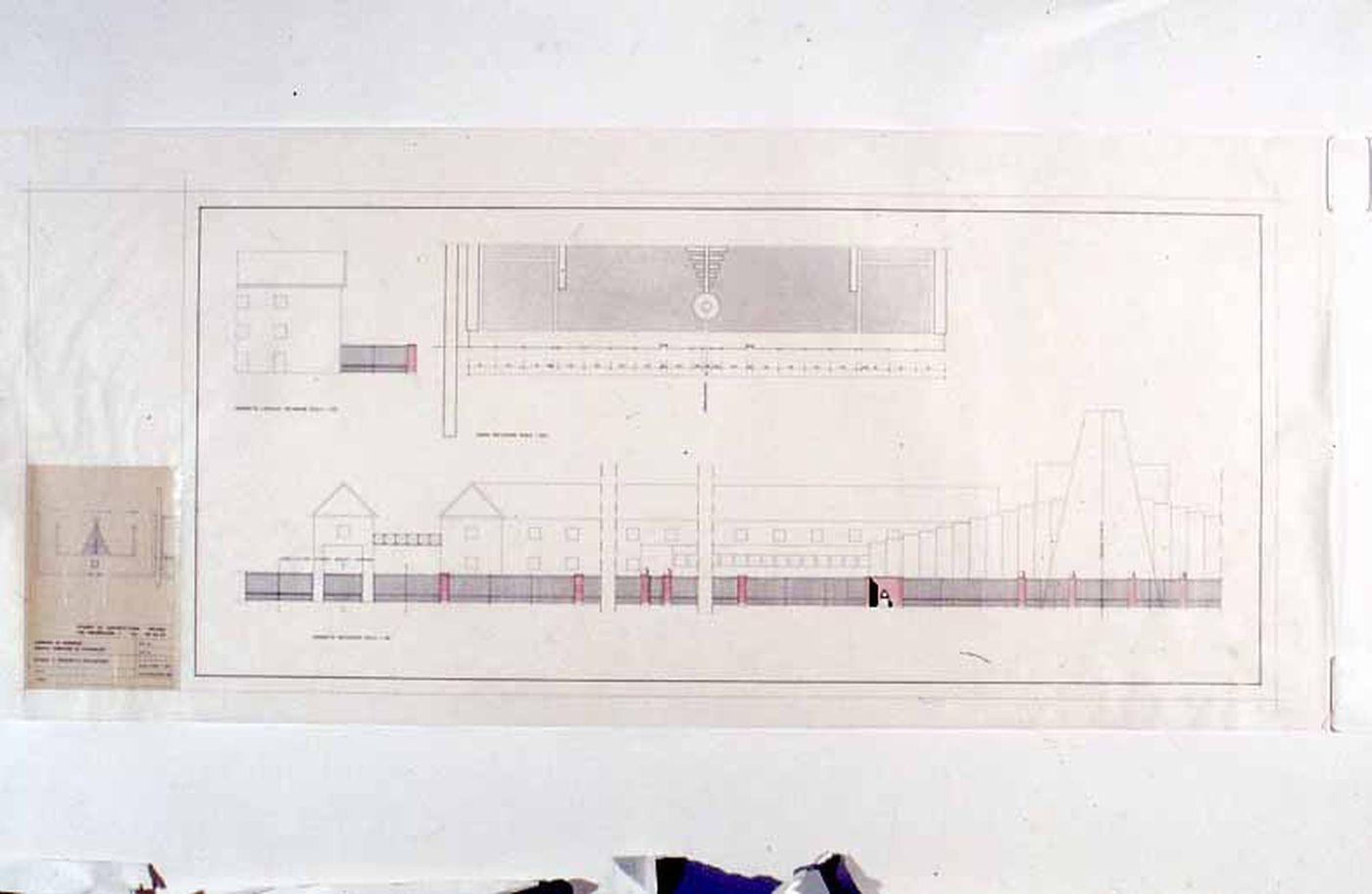 Cimitero di San Cataldo, Modena, Italy: Elevations and plan of fences