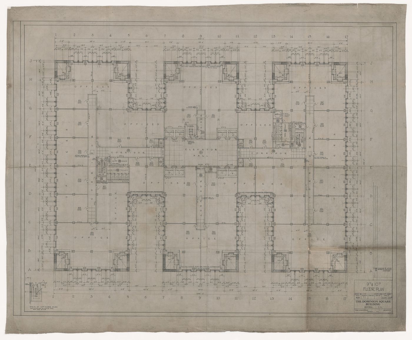 Floor plan for Dominion Square Building, Montreal, Québec