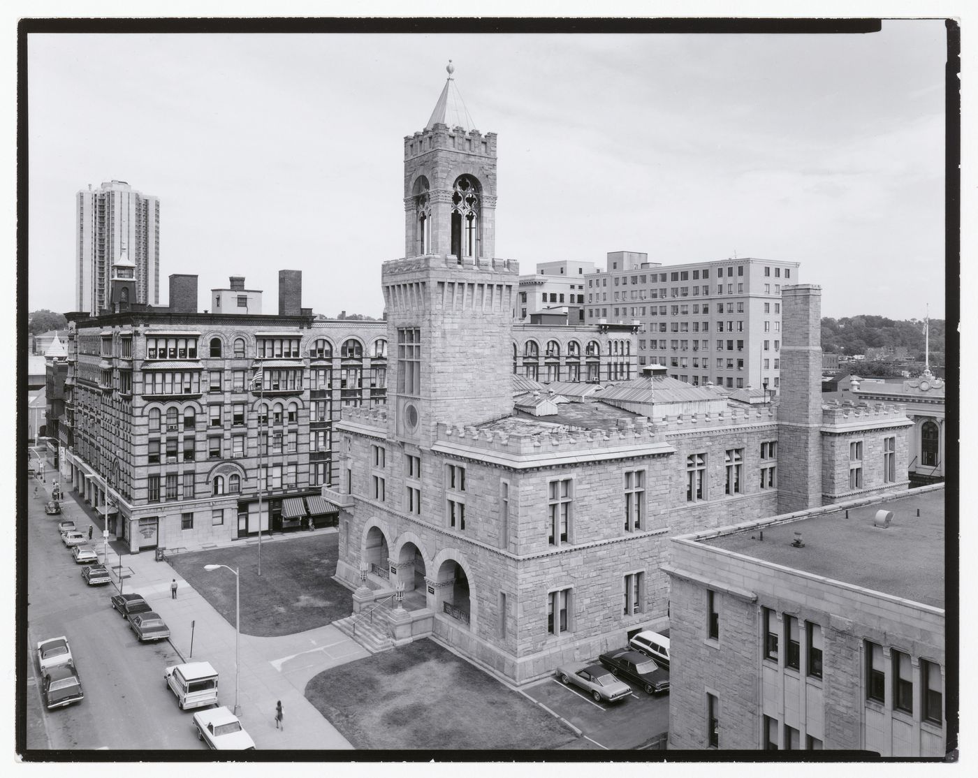 West view of Hampden County Courthouse, Springfield, Massachusetts.