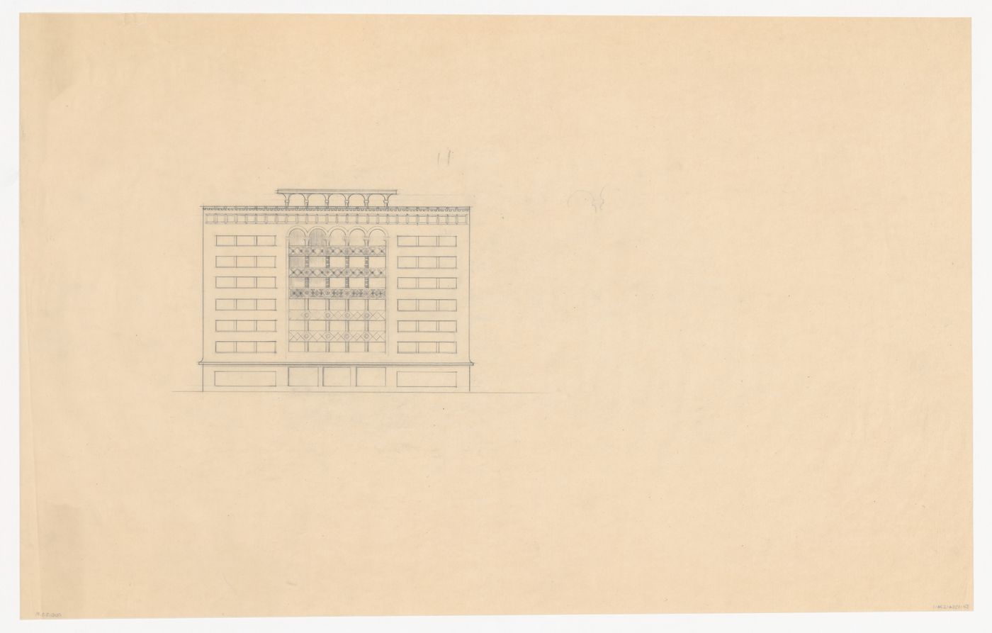 Principal elevation for a model for a mixed-use development for the reconstruction of the Hofplein (city centre), Rotterdam, Netherlands