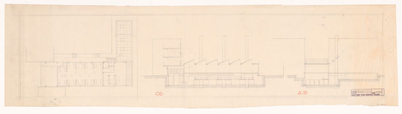Plan and sections, possibly for a heating plant, Germany [?]