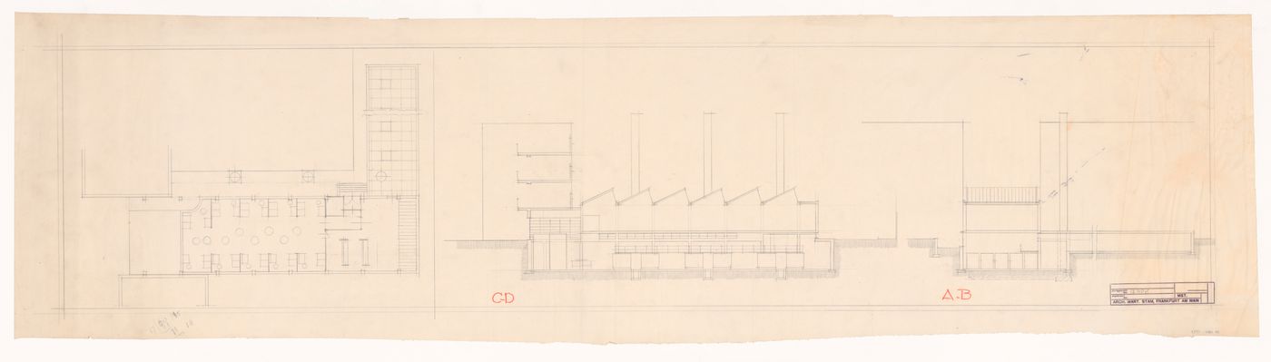 Plan and sections, possibly for a heating plant, Germany [?]