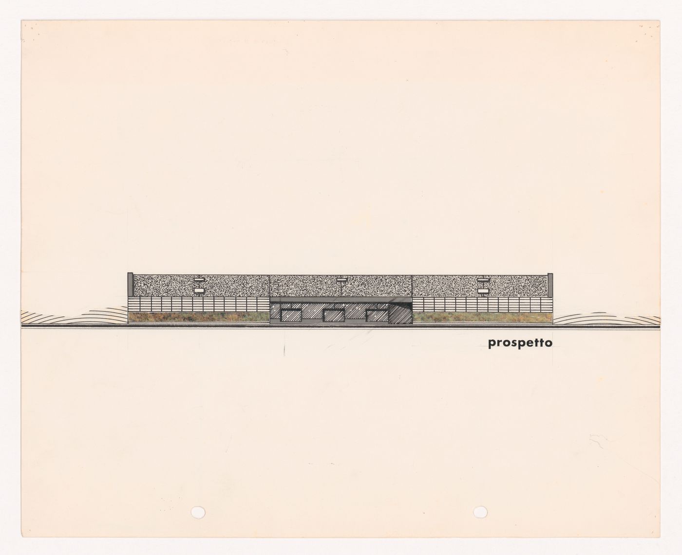 Elevation for an industrial complex project, Sgaravatti company, Pergine Valdarno, Italy