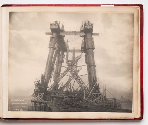 View of the Forth Bridge under construction, Firth of Forth, Scotland, United Kingdom