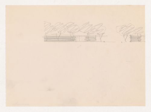 Partial sketch elevation for a Court House