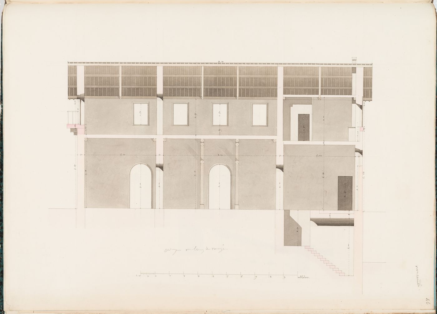 Longitudinal section for a manège, Parc de Clichy