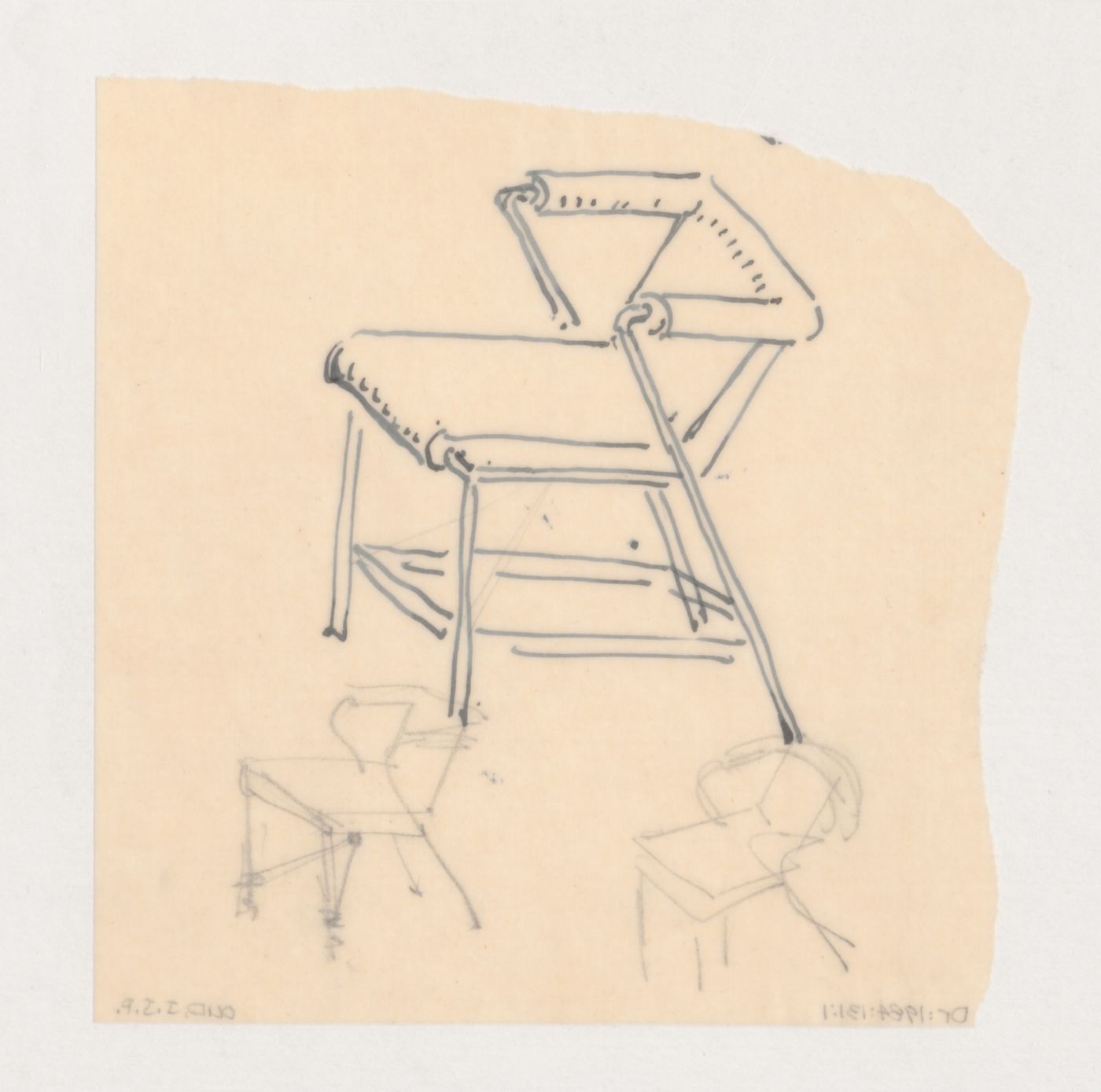 Sketch perspectives for a chair, possibly for Metz & Co., Amsterdam, Netherlands