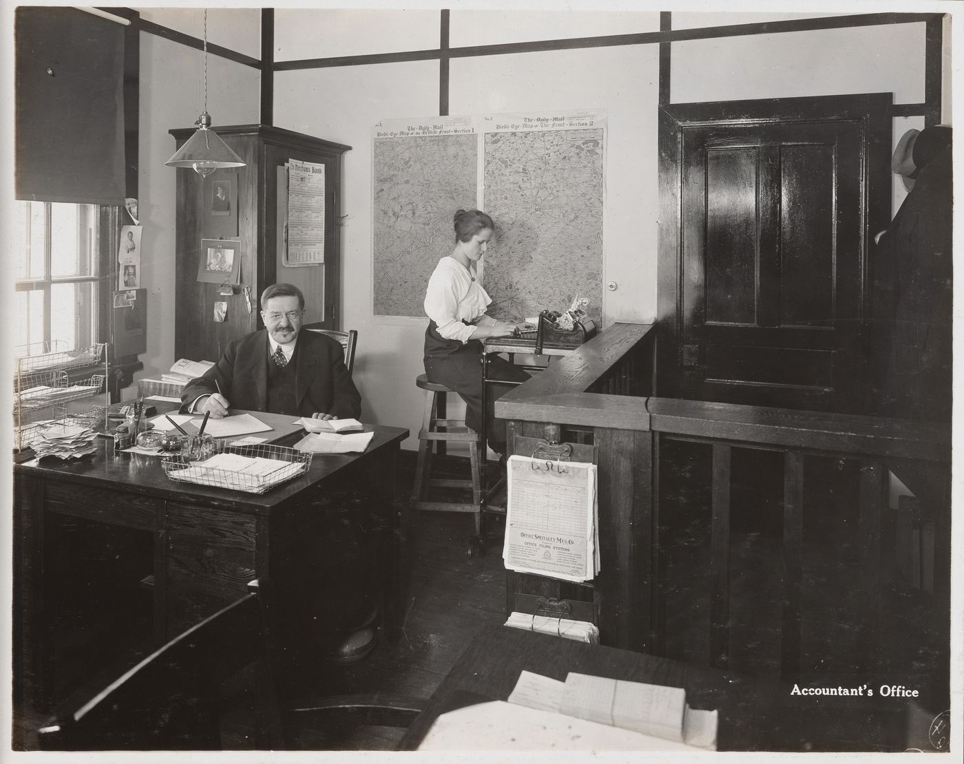 Interior view of accountant's office at the Energite Explosives Plant No. 3, the Shell Loading Plant, Renfrew, Ontario, Canada