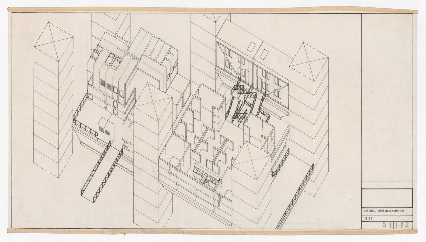 Typical axonometric view of side bays for Fun Palace