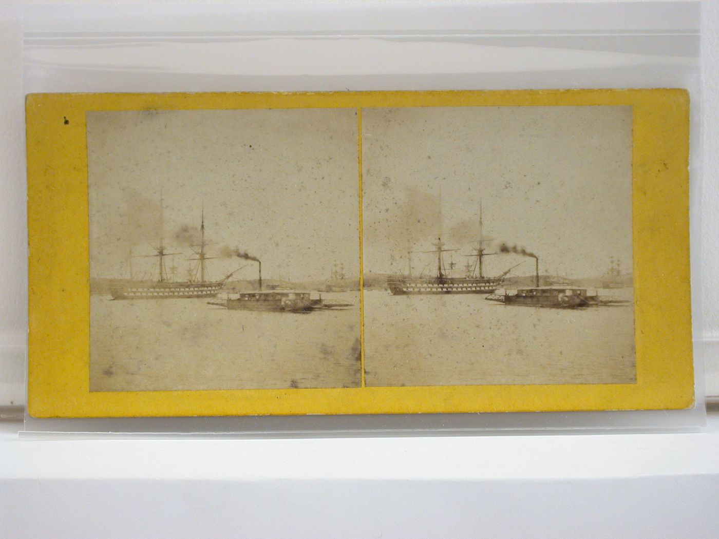 The Tirpoint ? Floating Bridge ? and H.M.S. Conqueror