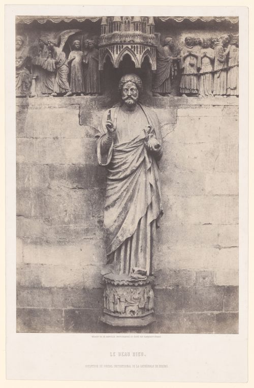 View of portal sculpture, Le Beau Dieu, Notre-Dame de Reims, Reims, France