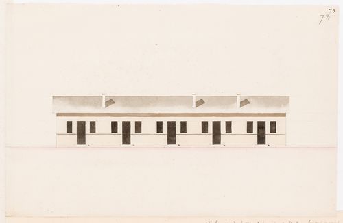 Project for Clos d'équarrissage, fôret de Bondy: Elevation for a building, probably for workers' housing