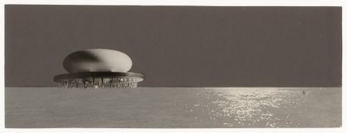 Photomontage for Sala para el espectáculo plástico y el sonido en el espacio, Córdoba, Argentina