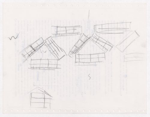 Housing Pilotengasse, Vienna-Aspern: Conceptual sketches, including siteplans, plans, elevations, and perspectives