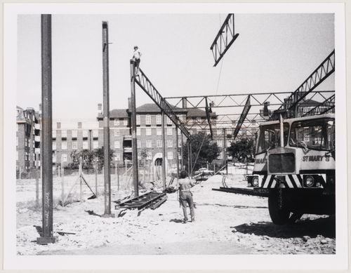 View of Inter-Action Centre, London, England, under construction (phase 1)