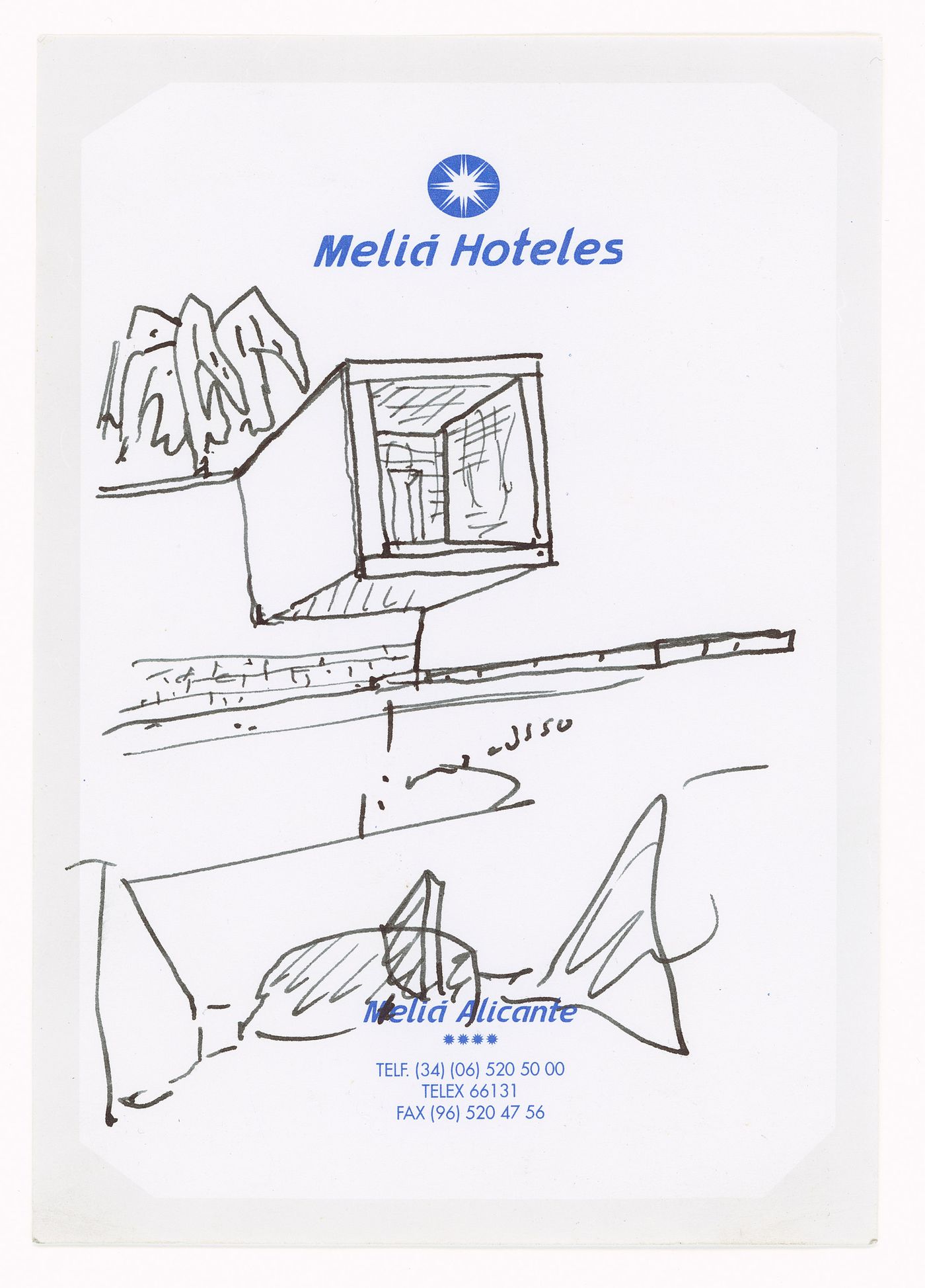 Sketch elevation for Reitoria da Universidade de Alicante, Alicante, Spain