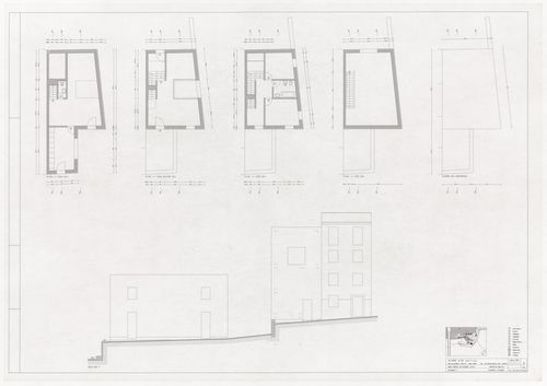 Plans and section for Reconstrução do Portal de Riquer, Alcoi-Valencia, Spain