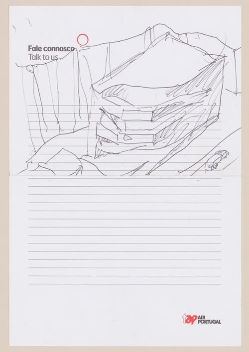 Sketch for C. Cultural e Audit. para a Fundação Iberê  Camargo [Iberê  Camargo Foundation Museum], Porto Alegre, Brazil