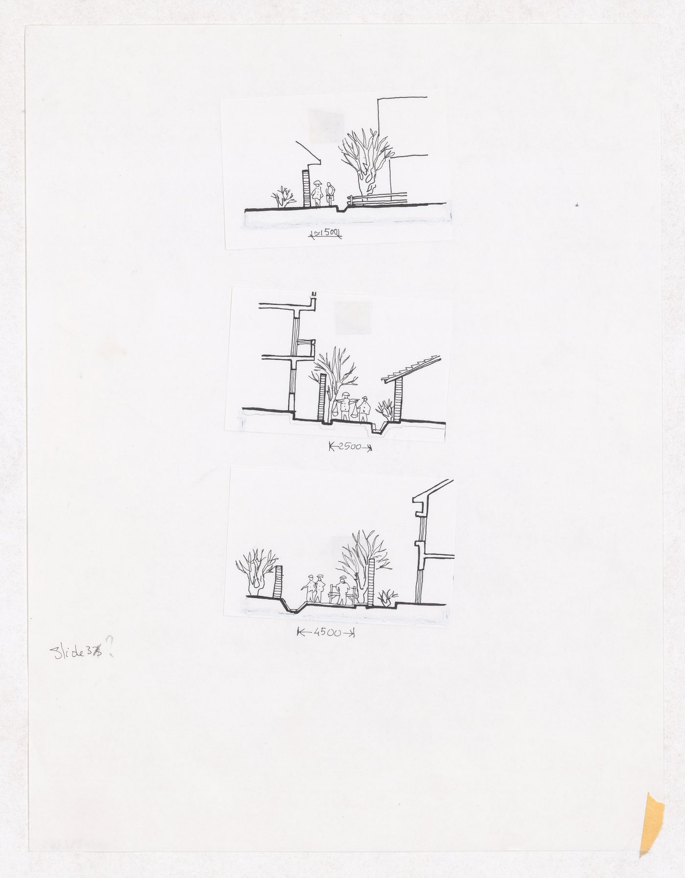 Illustration showing examples of width of road for Sichuan housing project for "Housing a Billion: Village Upgrading: Jianlu, China" publication