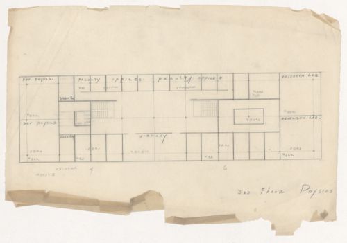 Third floor plan for physics facilities for Illinois Institute of Technology; verso: Second floor plan for physics facilities for Illinois Institute of Technology