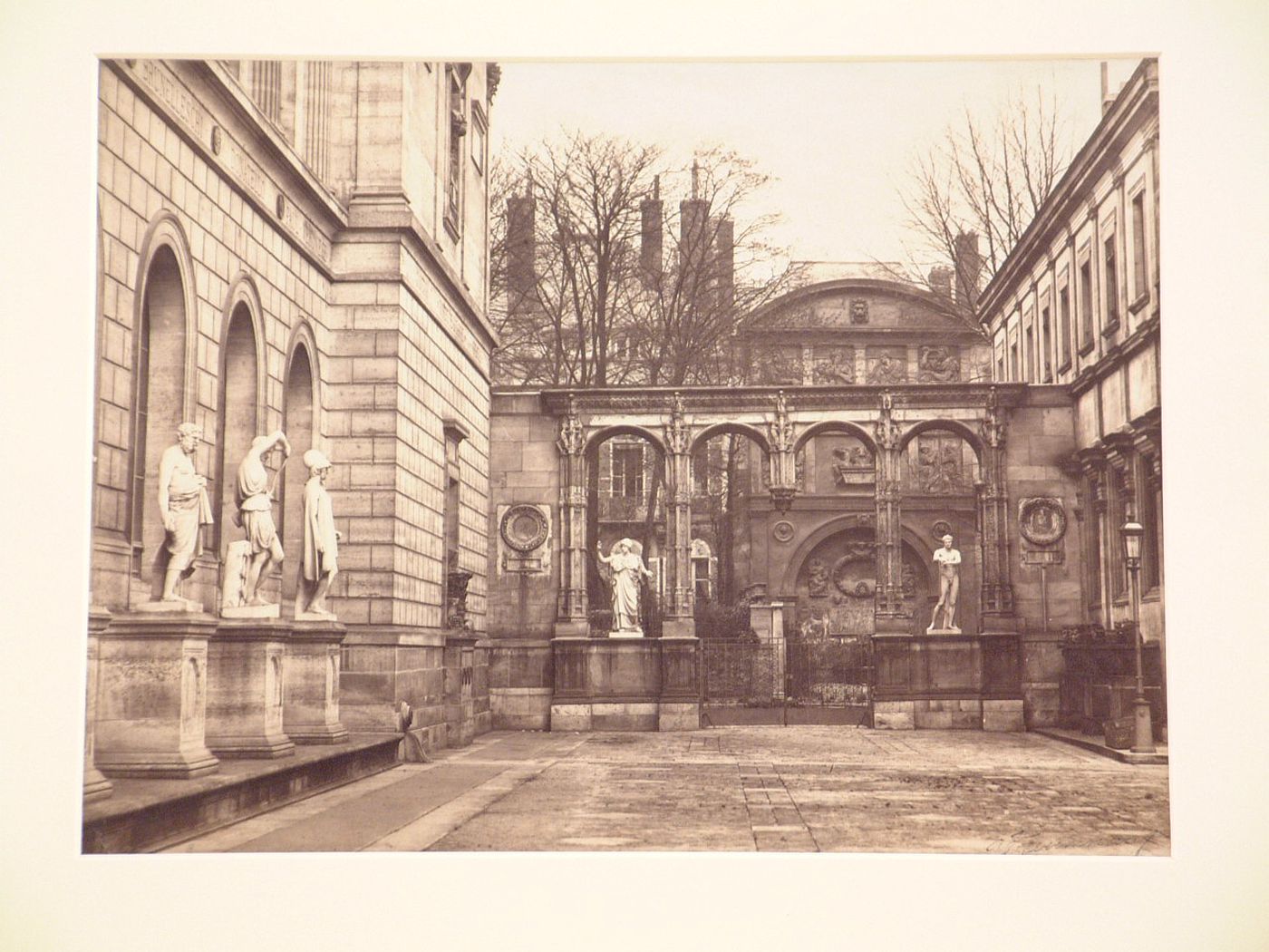 Detail of courtyard of École des beaux arts, Paris, France