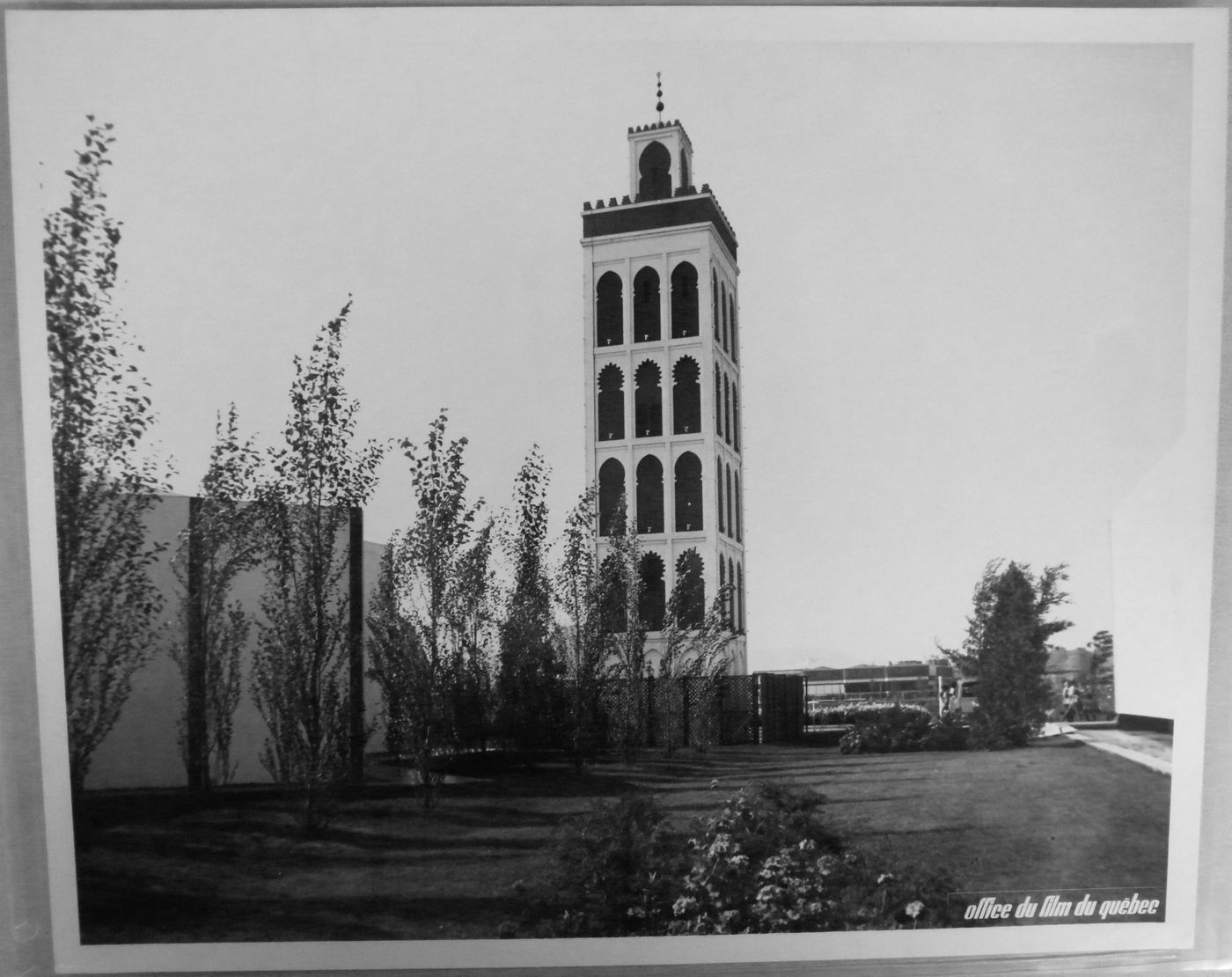 View of the minaret at the Pavilion of Morocco, Expo 67, Montréal, Québec