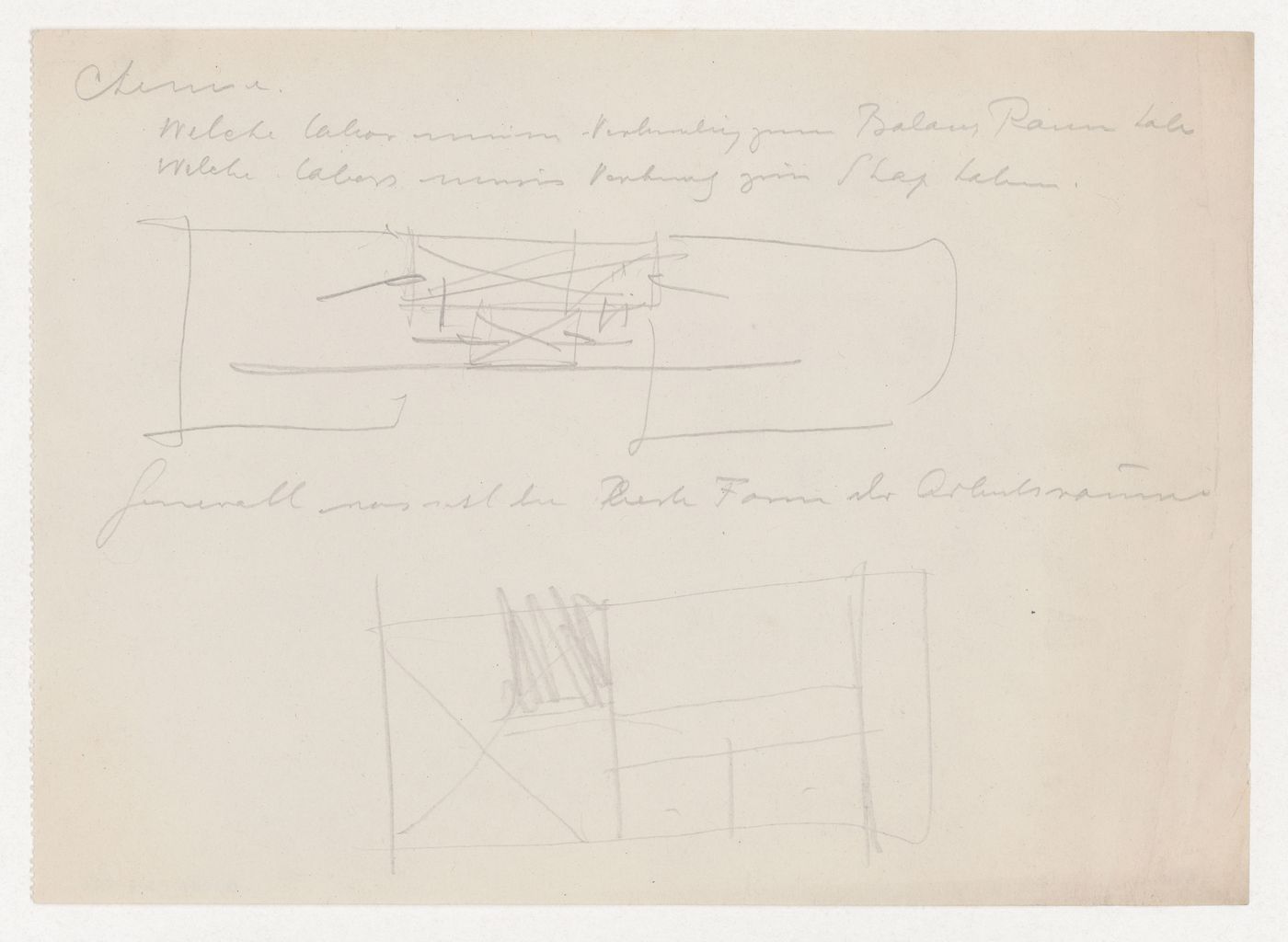 Unidentified conceptual sketches, possibly for chemistry facilities for Illinois Institute of Technology