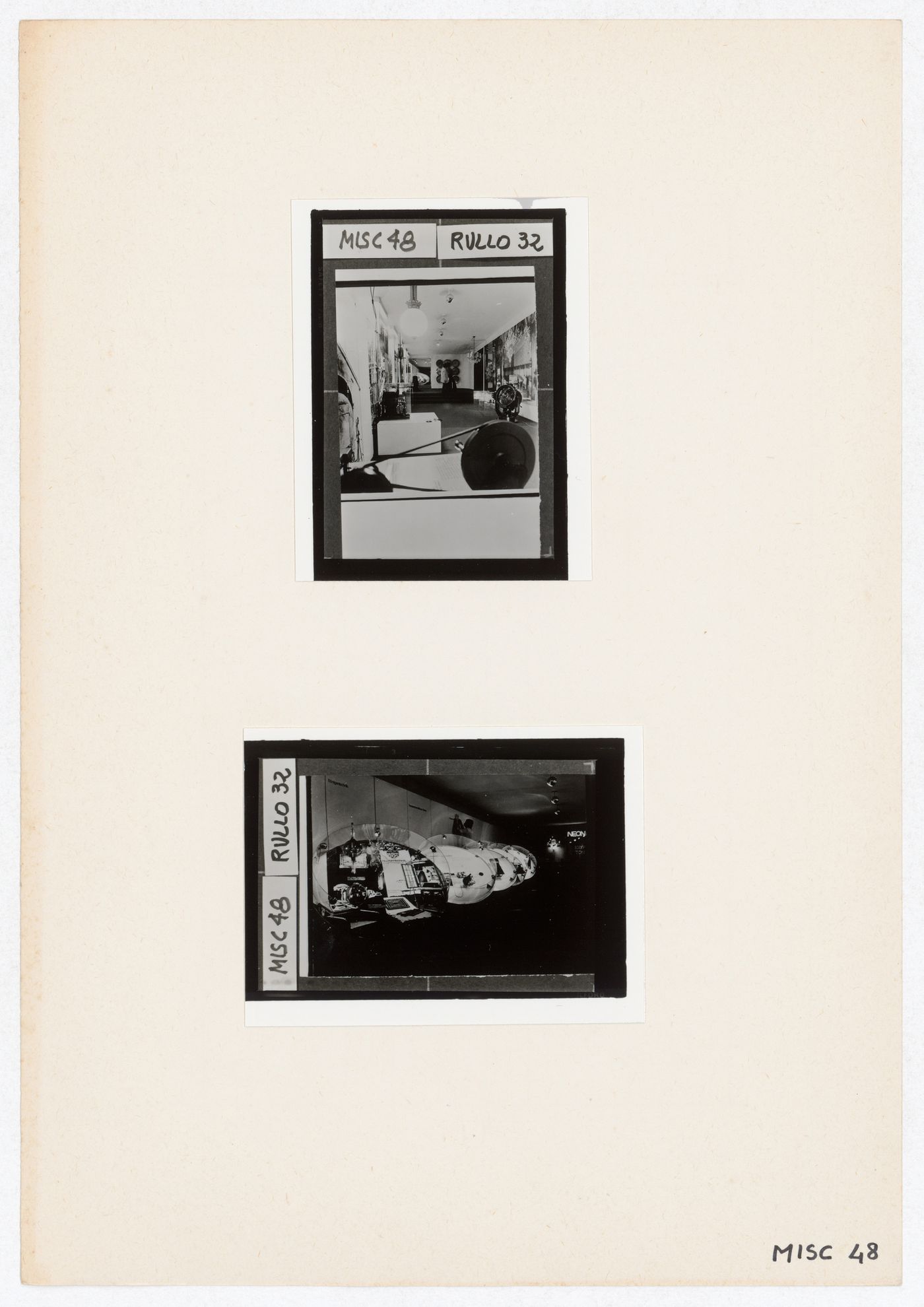Photographs for the exhibition Hans Hollein. Opere 1960-1988