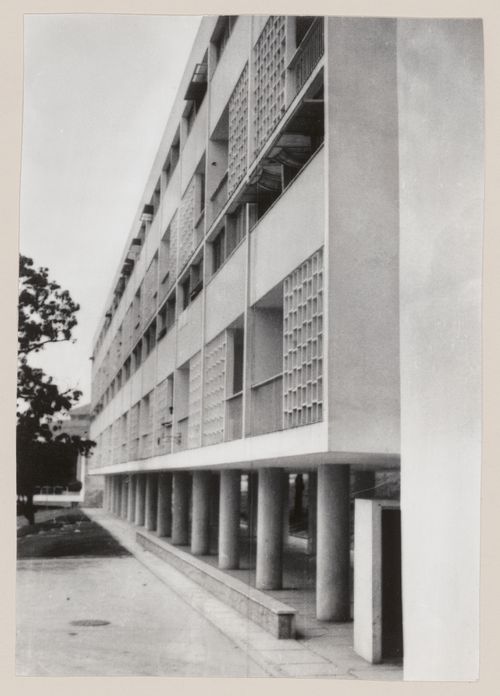 View of Pedregulho housing development, under construction, Rio de Janeiro, Brazil

