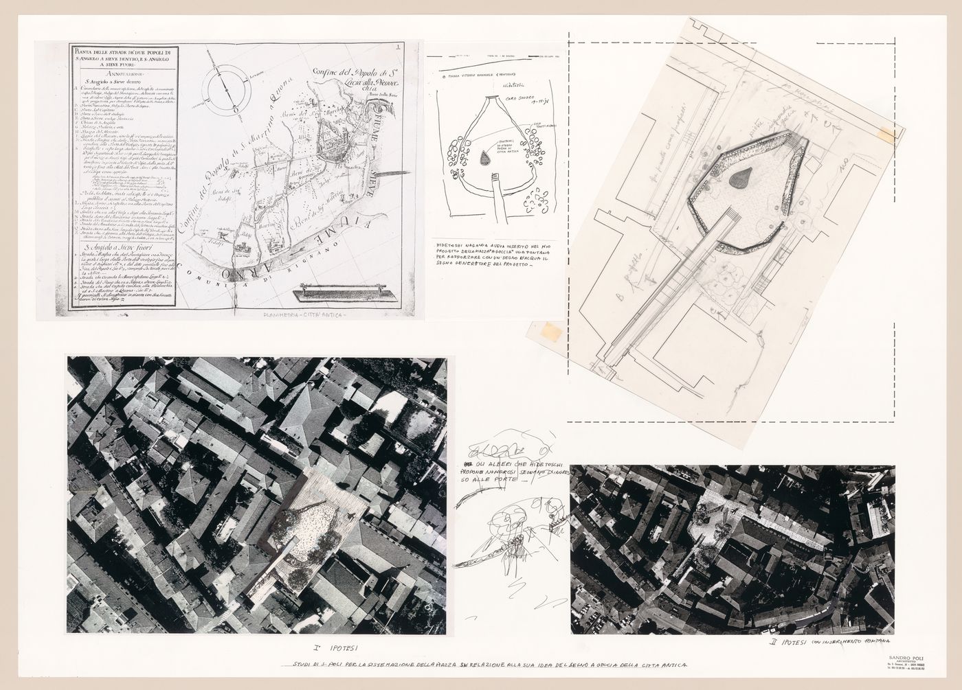 Sketches, drawings and photographs for Riqualificazione centro Storico di Pontassieve [Redevelopment of the historical center of Pontassieve], Florence, Italy