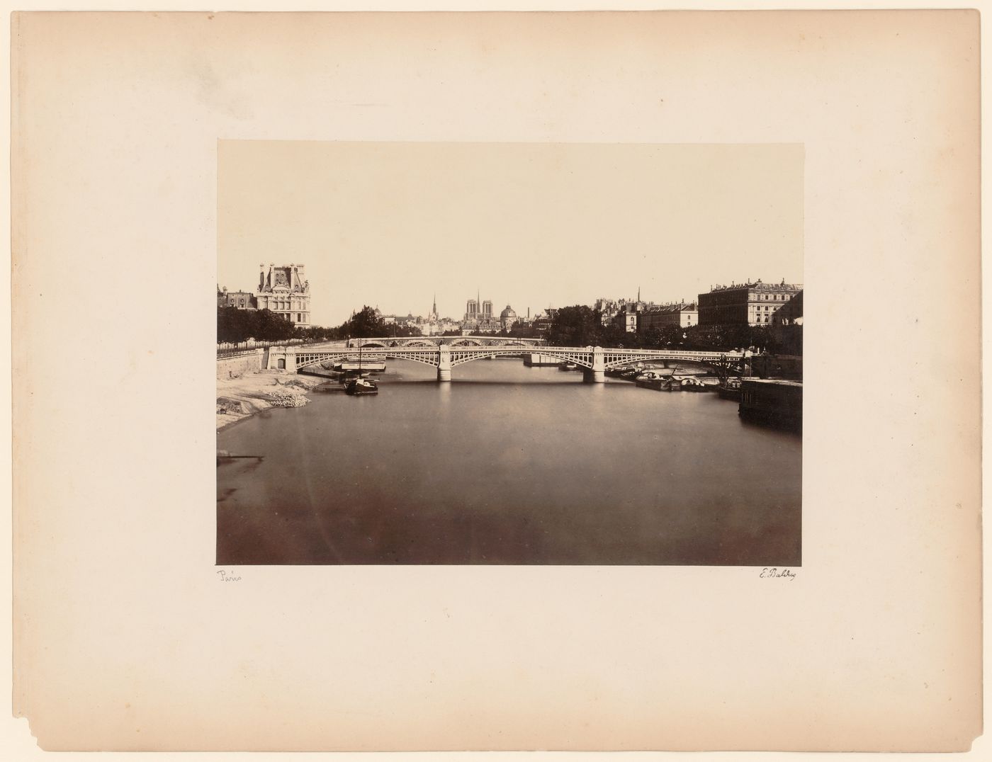 East view of the Seine and Pont de Solferino, Île de la Cité in the distance, Paris, France