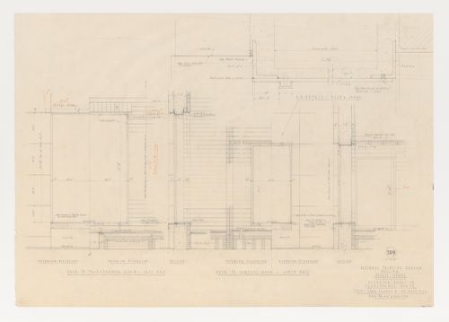 Élévations, coupes et détails des portes extérieures, des cadres de portes en acier et des carreaux de revêtement mural, Imprimerie Nationale du Canada, Hull, Québec, Canada